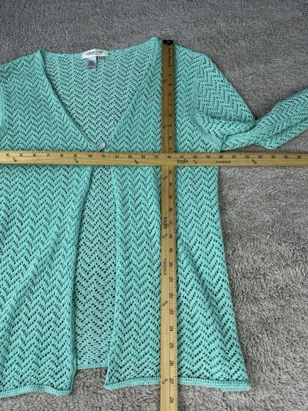 Coldwater Creek Womens Crochet Cardigan Size XXL One Button Long Sleeve - Picture 3 of 12